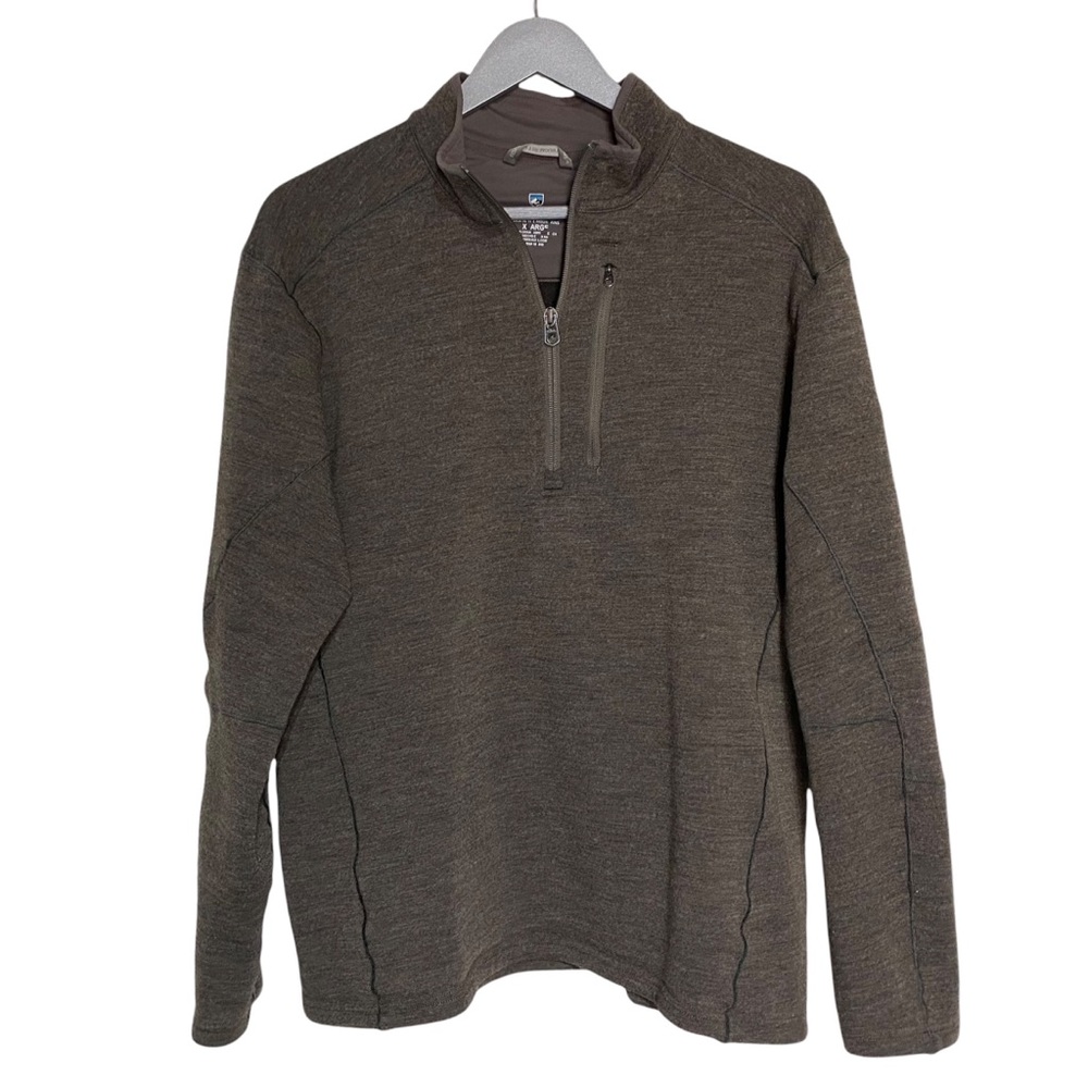 KUHL XL brown 1/4 zip performance pull over fleece sweatshirt